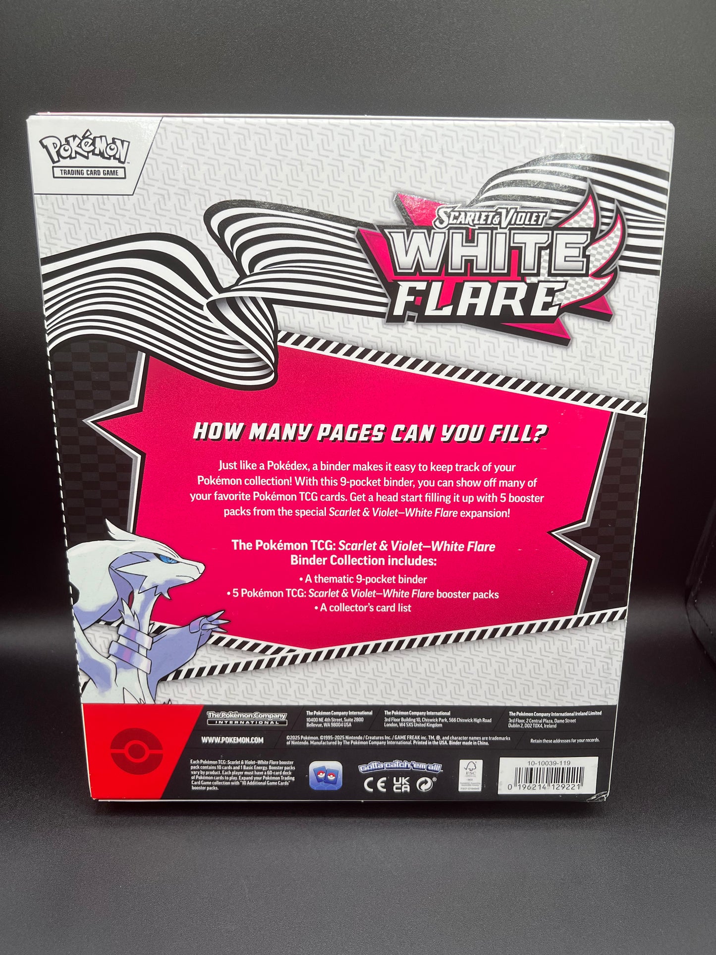 POKEMON CARD WHITE FLARE BINDER