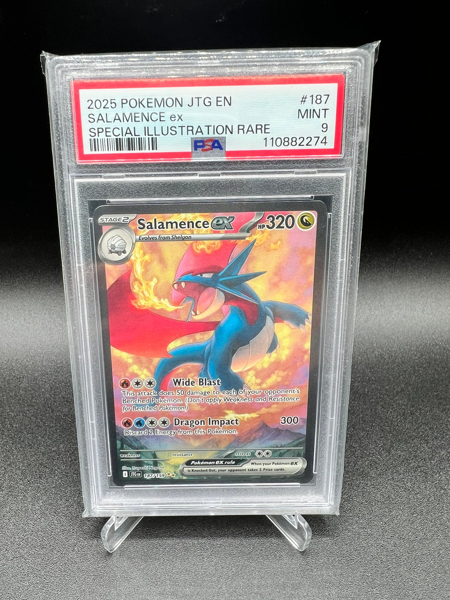POKEMON CARD SALAMENCE 187/159 JTG PSA 9