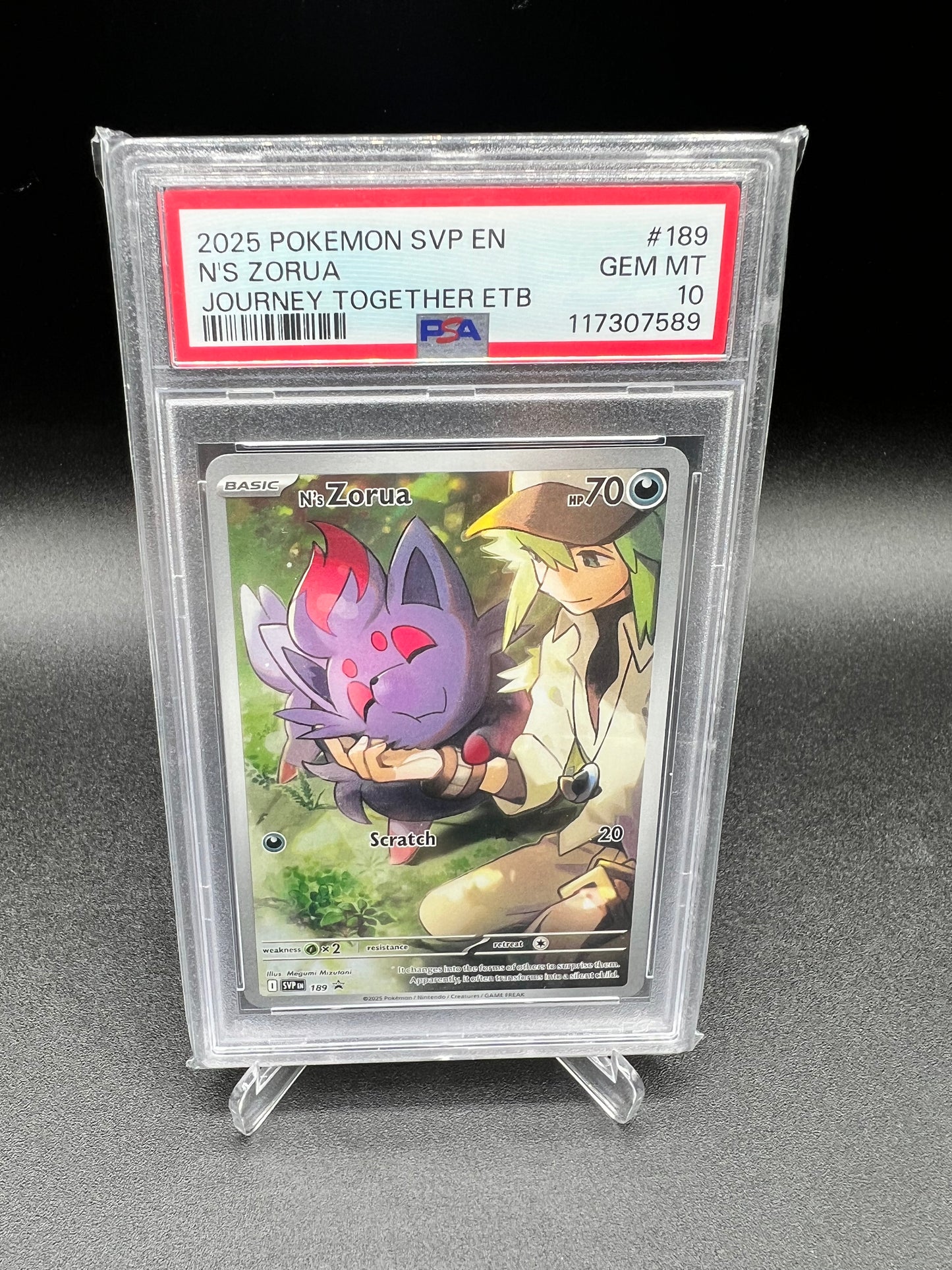 POKEMON CARD N’S ZORUA 189 PROMO ETB PSA 10