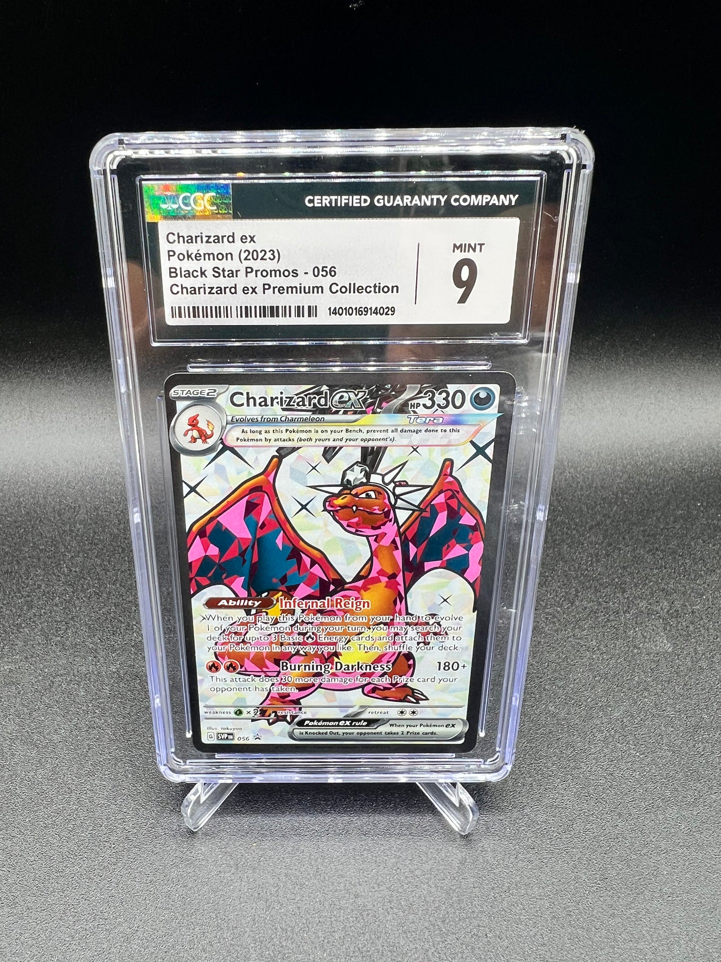 POKEMON CARD CHARIZARD EX BLACK STAR PROMO 056 CGC 9 (NOT PSA )