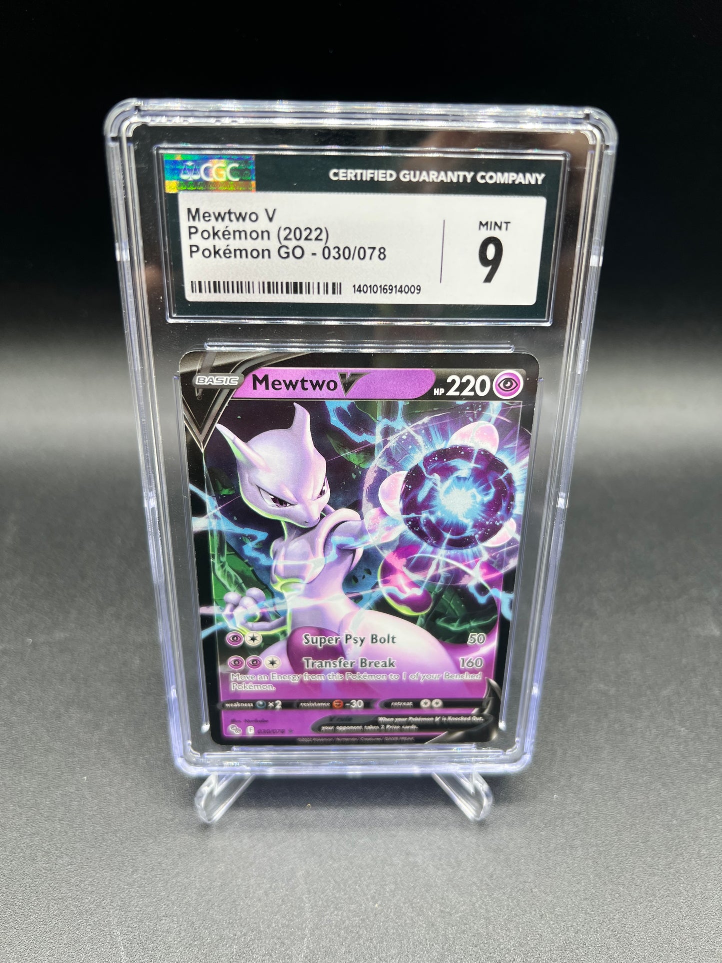 POKEMON CARD MEWTWO V POKEMON GO 030/078 CGC 9 (NOT PSA)