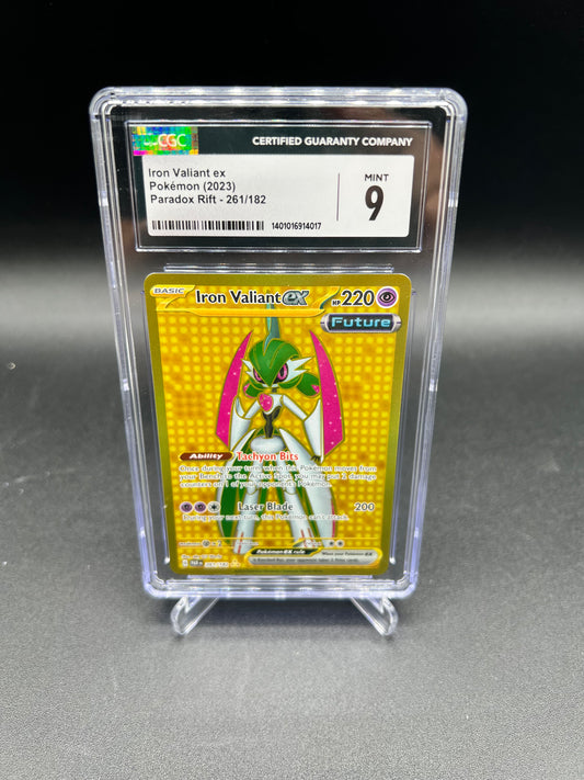 POKEMON CARD IRON VALIANT EX PARADOX RIFT 261/182 CGC 9 (NOT PSA)