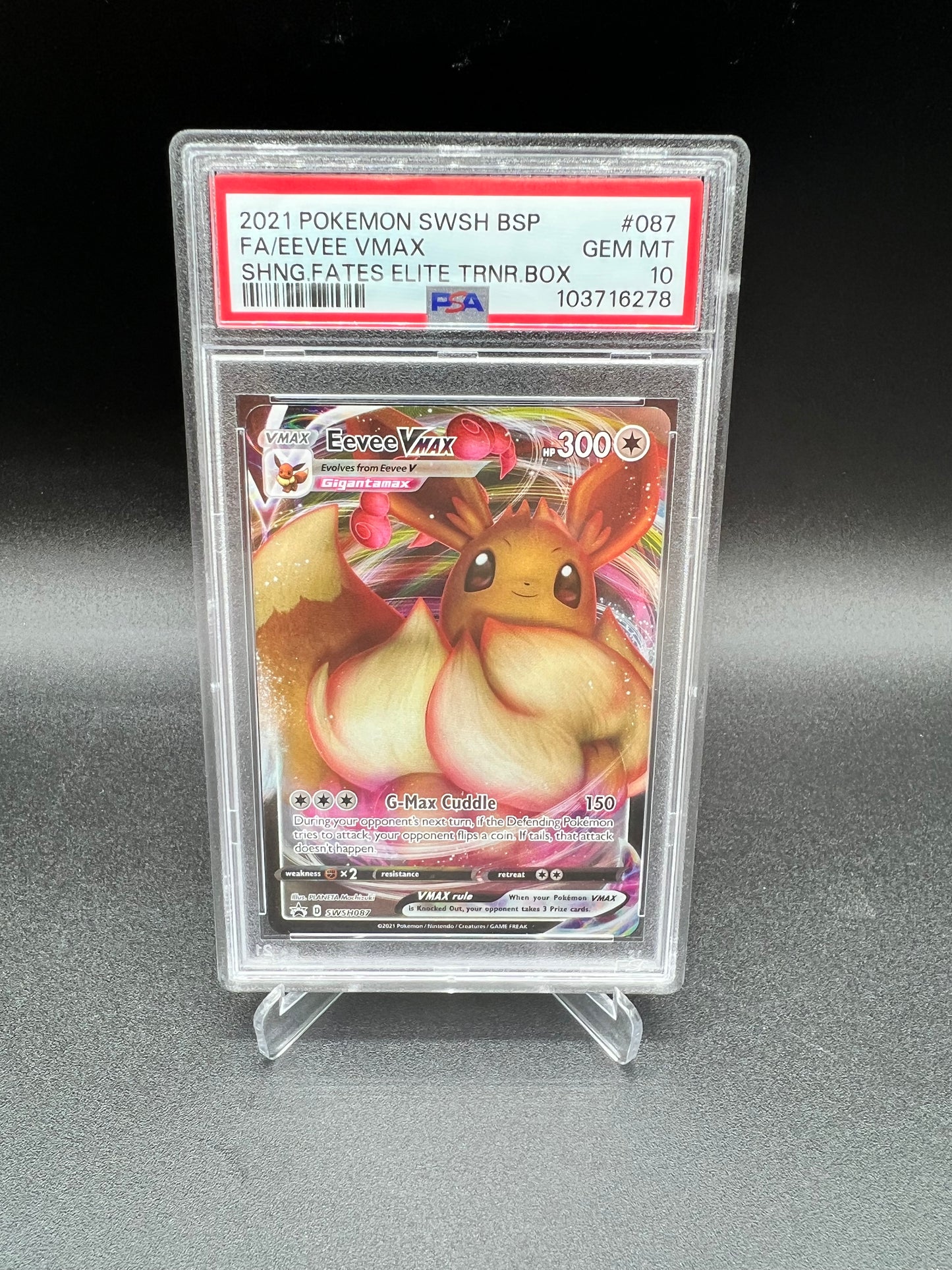 POKEMON CARD EEVEE VMAX F/A SHINING FATES ETB PSA 10