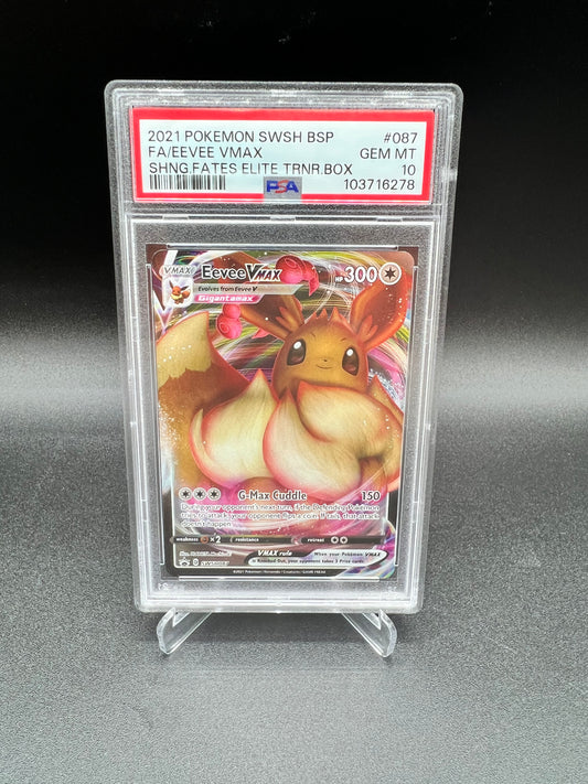 POKEMON CARD EEVEE VMAX F/A SHINING FATES ETB PSA 10